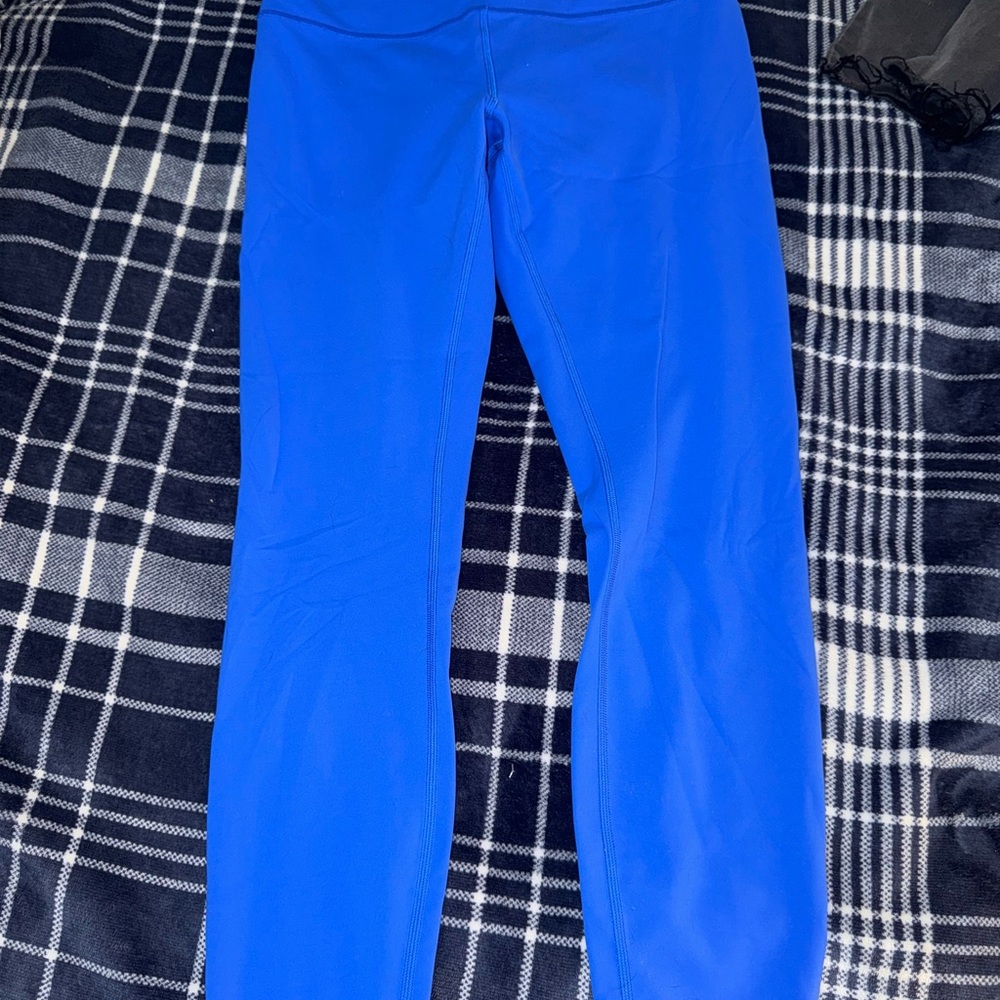Lululemon Athletica Blue Leggings with Wide Waistband - Picture 1 of 4